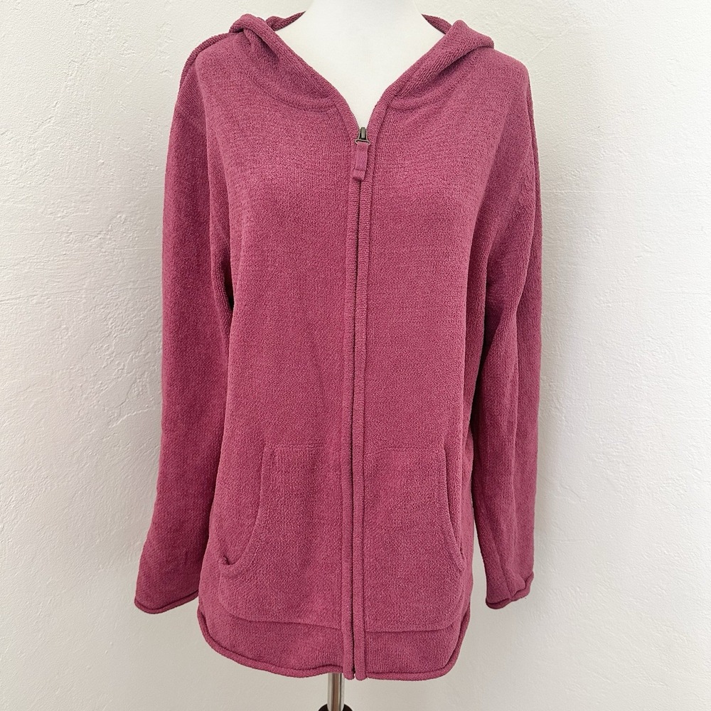 Life is Good Sweater Womens XL Pink Chenelle Hooded Full Zip Soft Cozy